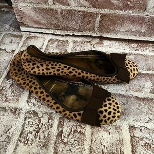 Leopard calf hair ballet flats
